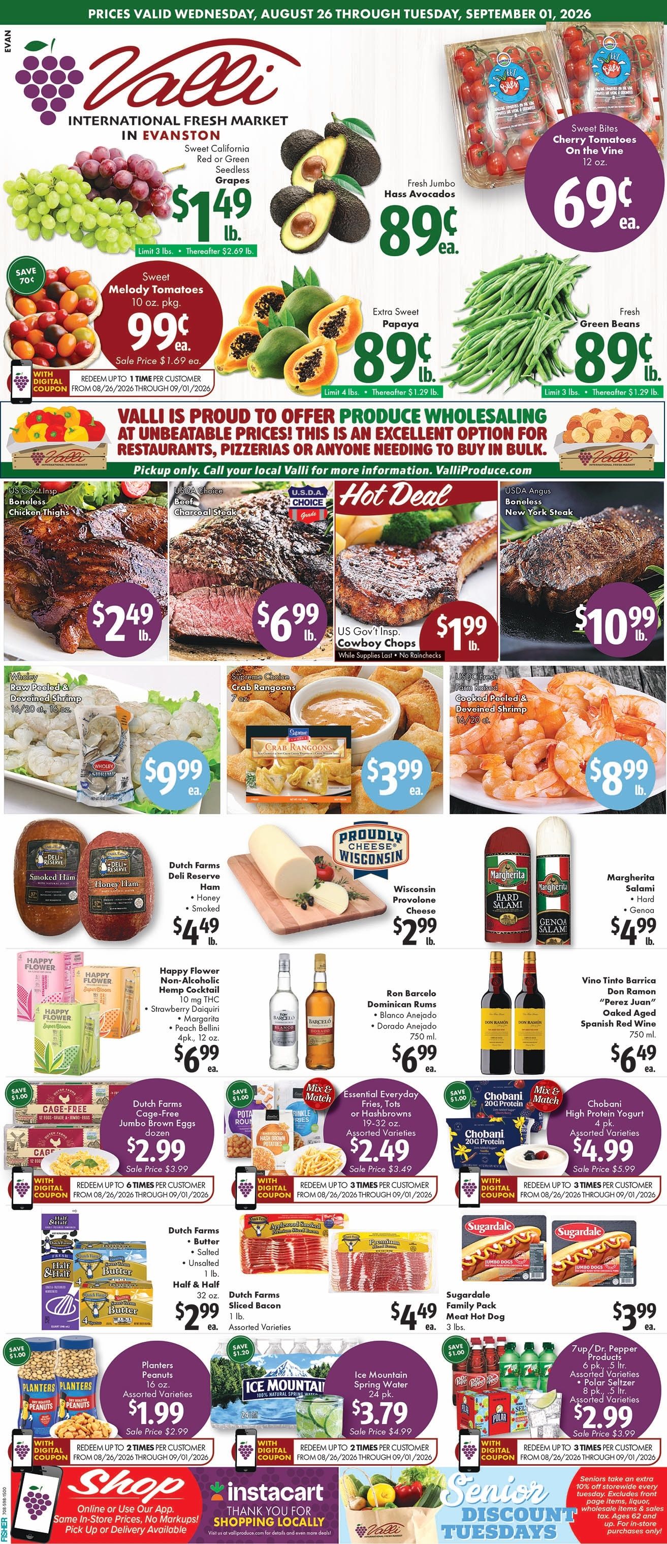 Valli Produce (Evanston, IL) Weekly Ad August 26 - September 1, 2026