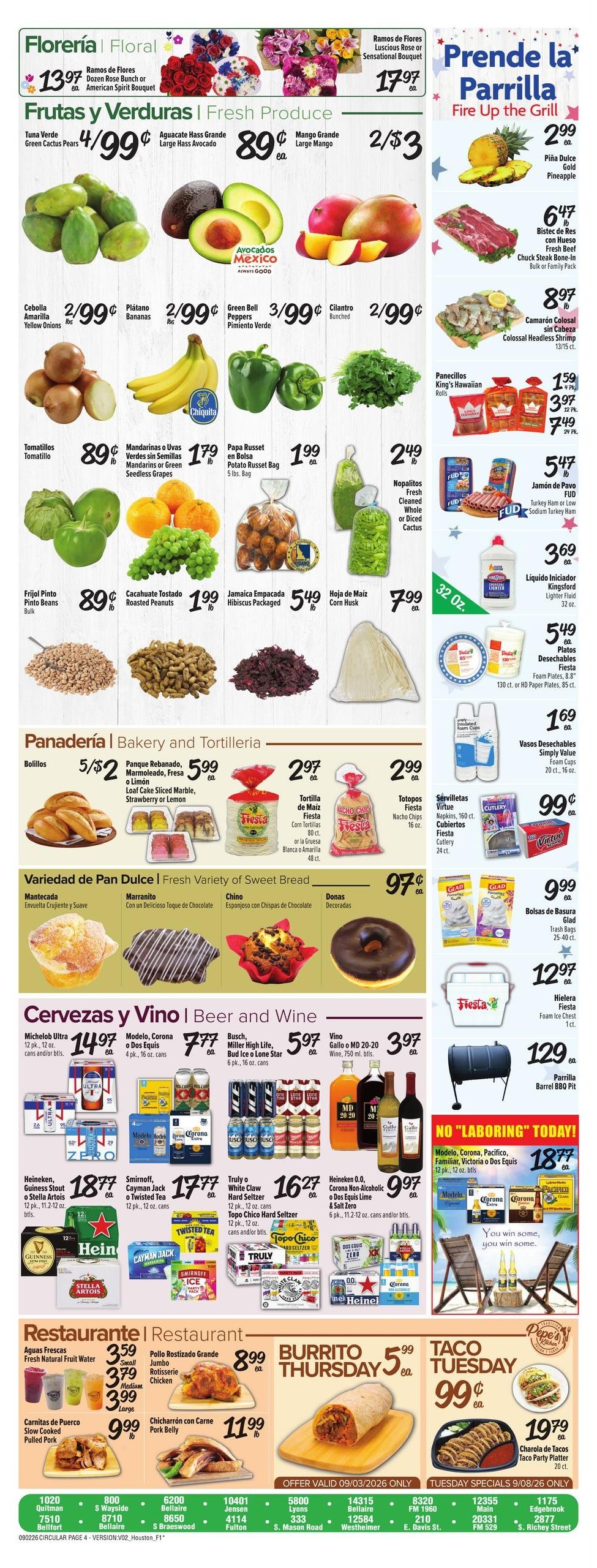 Fiesta Mart (Alvin Area, TX) Weekly Ad September 2 - 8, 2026