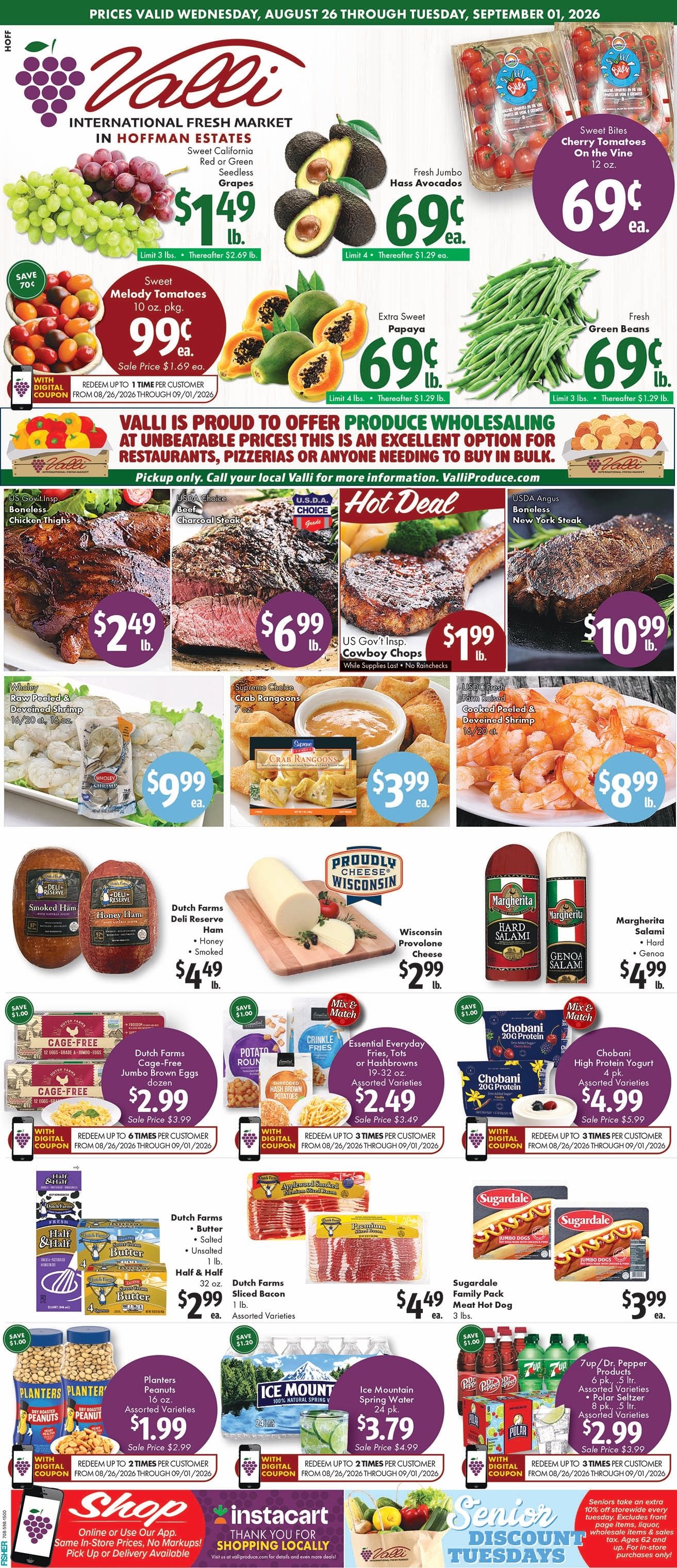 Valli Produce (Hoffman Estates, IL) Weekly Ad August 26 - September 1, 2026