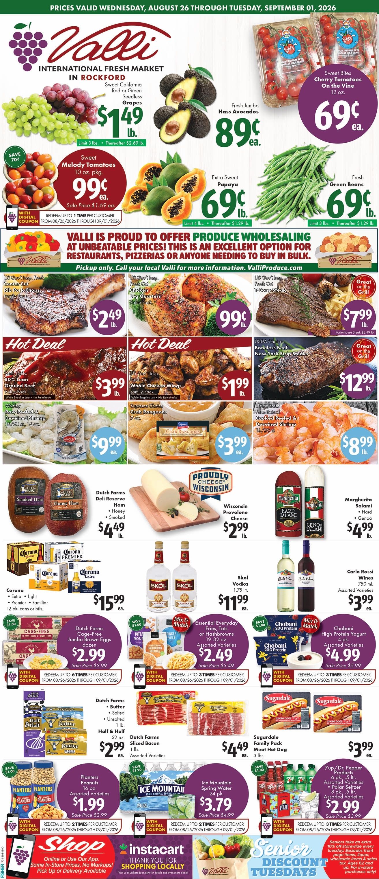 Valli Produce (Rockford, IL) Weekly Ad August 26 - September 1, 2026