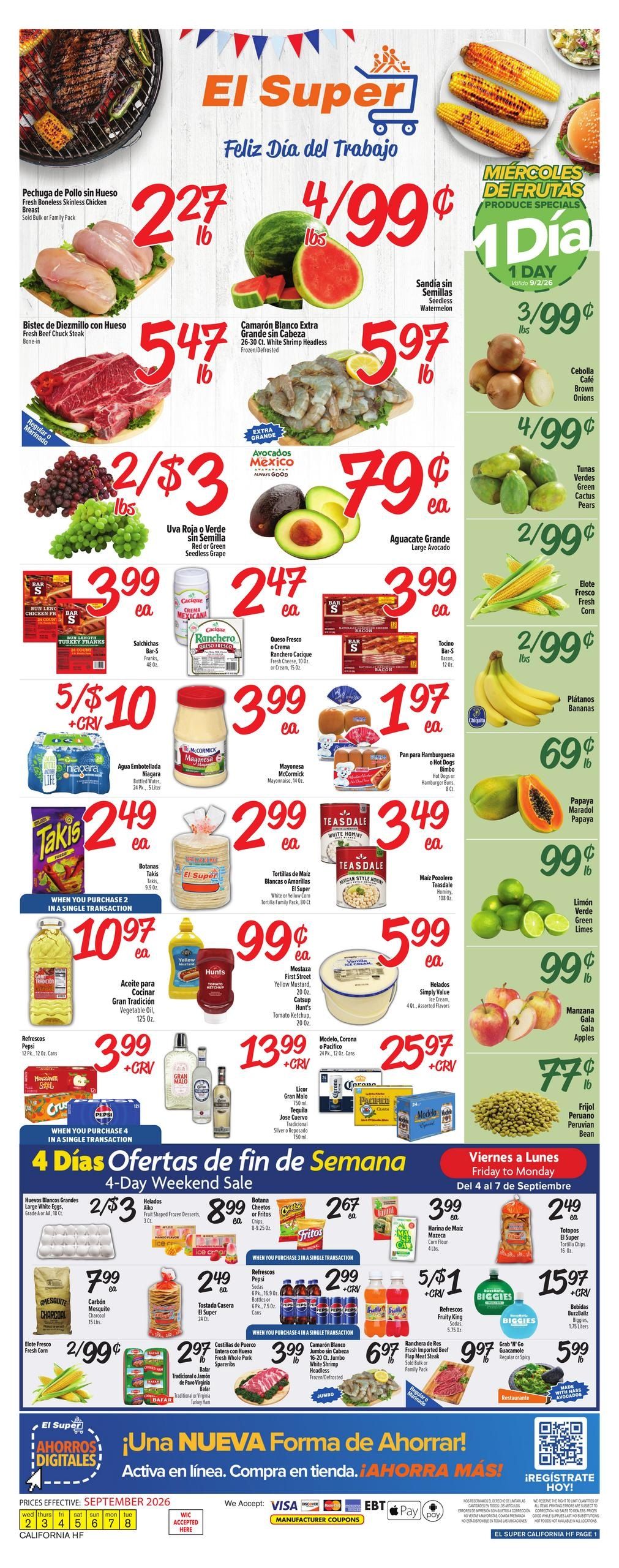 El Super (Beverly Hills Area, CA) Weekly Ad September 2 - 8, 2026