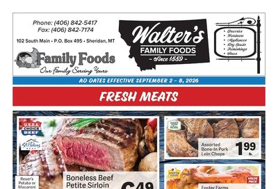 Walter's Family Foods Weekly Ad September 2 - 8, 2026