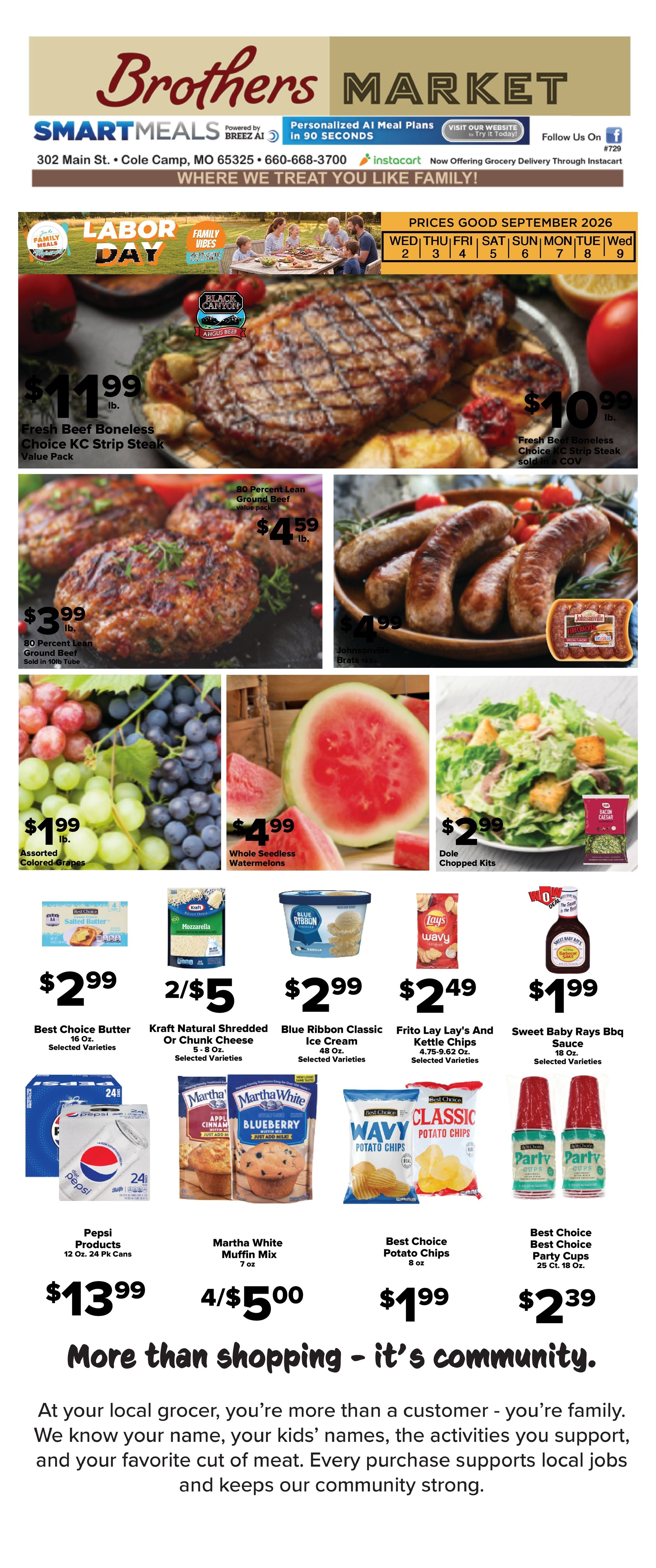Brothers Market (Cole Camp, MO) Weekly Ad September 2 - 9, 2026