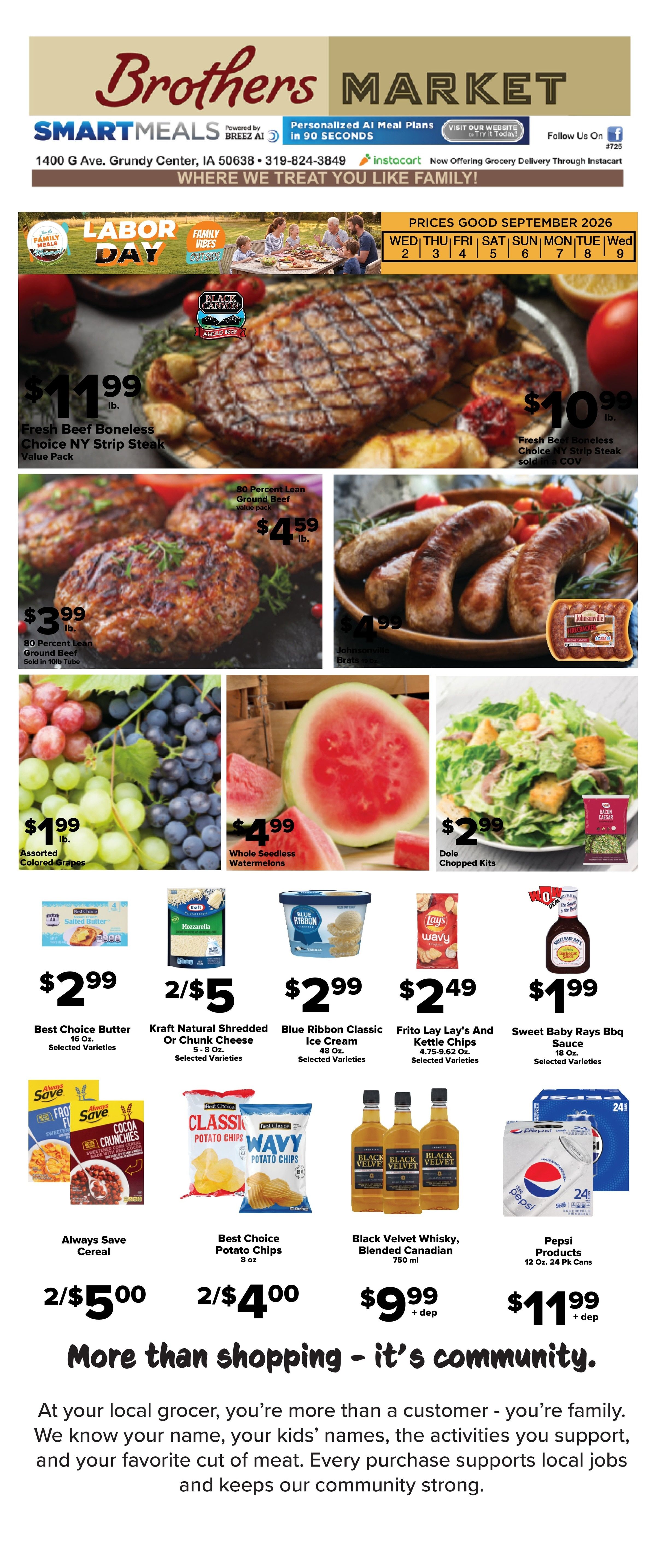 Brothers Market (Grundy Center, IA) Weekly Ad September 2 - 9, 2026
