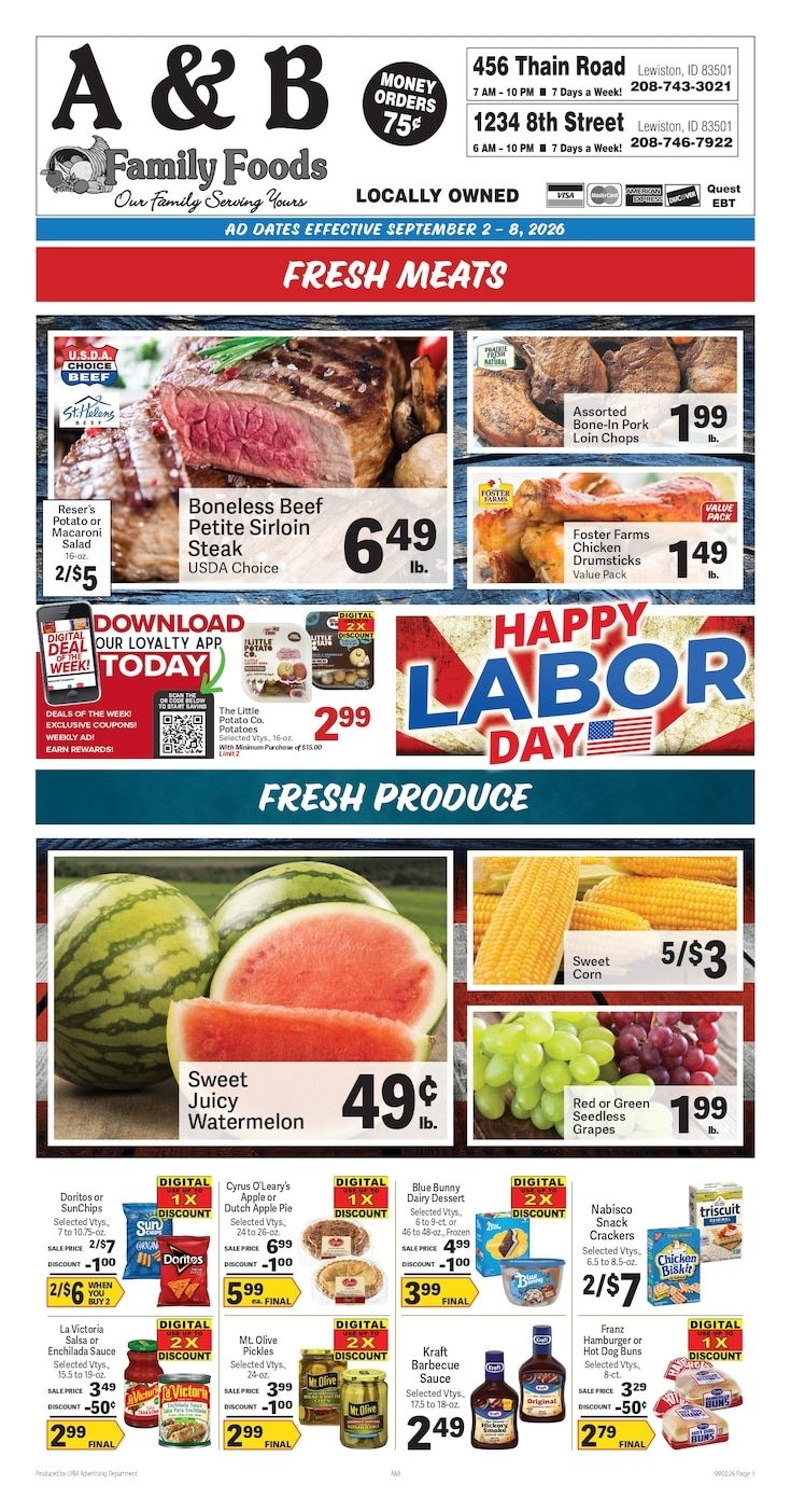 A&B Family Foods Weekly Ad September 2 - 8, 2026