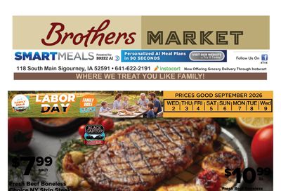 Brothers Market (Sigourney, IA) Weekly Ad September 2 - 9, 2026