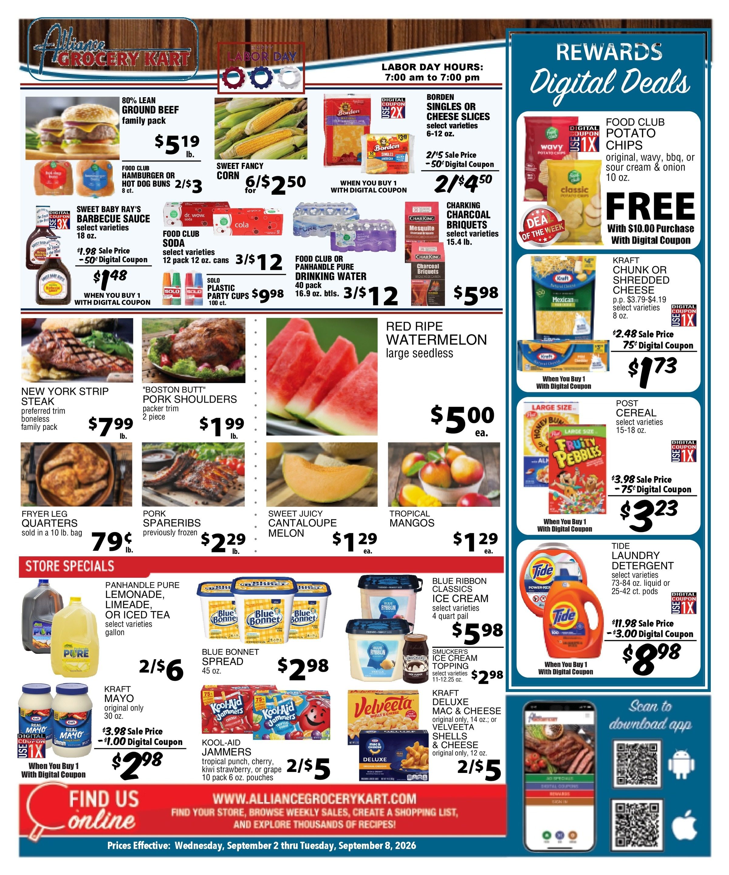 Alliance Grocery Kart Weekly Ad September 2 - 8, 2026