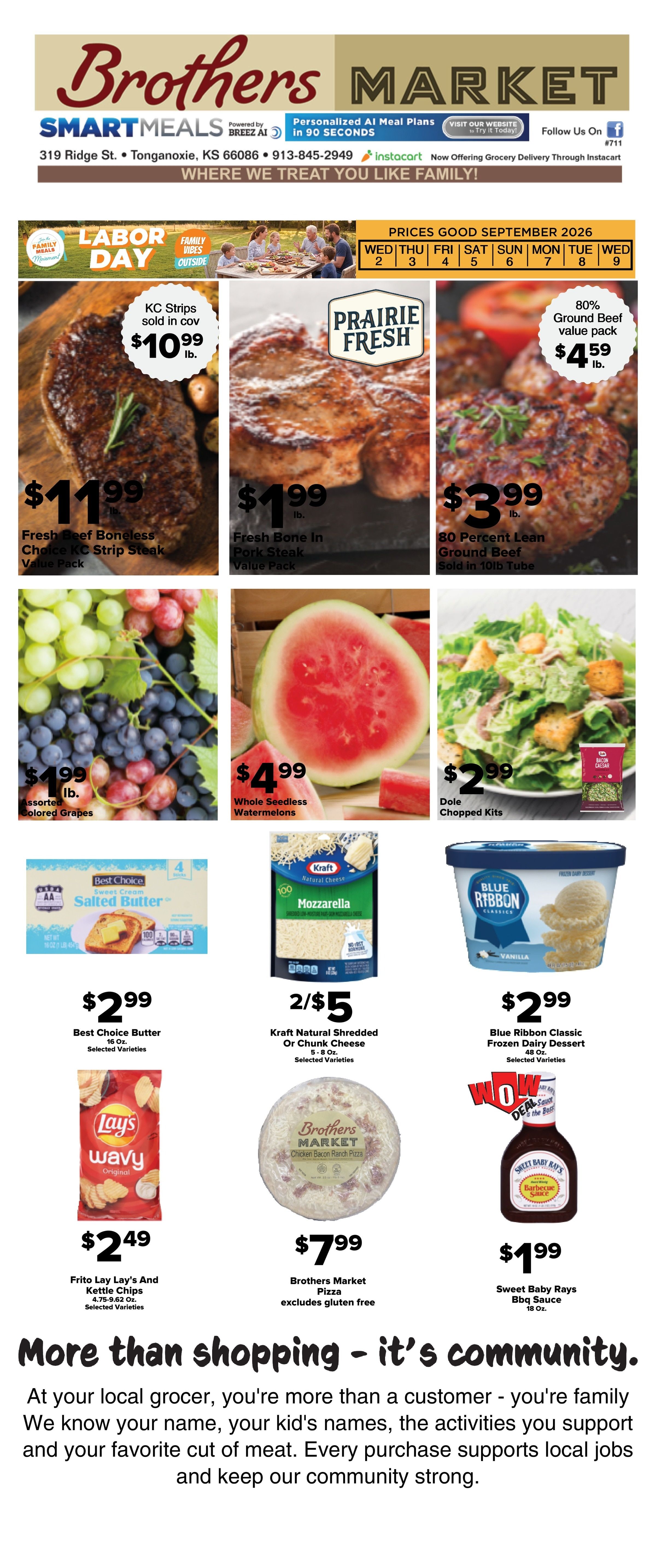 Brothers Market (Tonganoxie, KS) Weekly Ad September 2 - 9, 2026