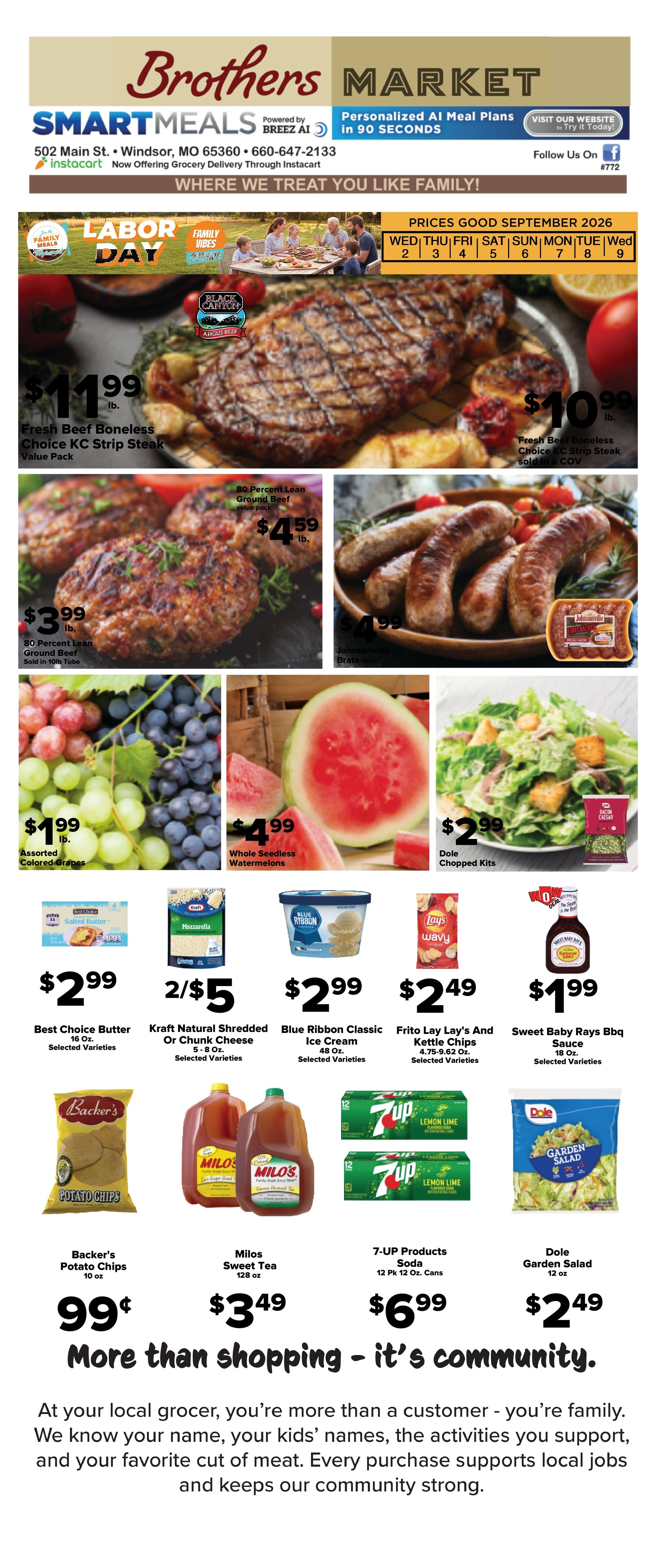 Brothers Market (Windsor, MO) Weekly Ad September 2 - 9, 2026