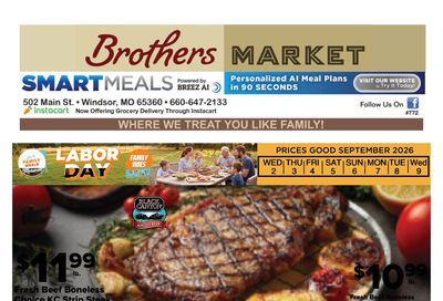 Brothers Market (Windsor, MO) Weekly Ad September 2 - 9, 2026