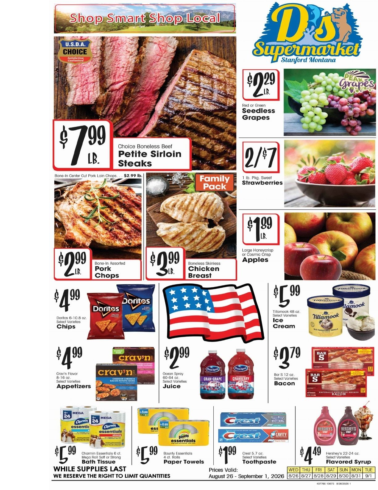 D's Supermarket (Stanford, MT) Weekly Ad August 26 - September 1, 2026