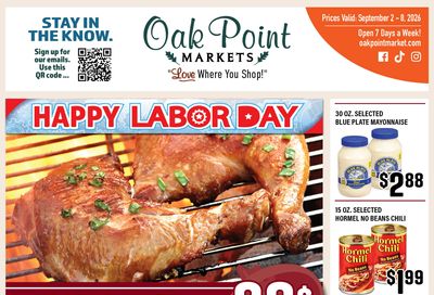 Oak Point Fresh Market Weekly Ad September 2 - 8, 2026