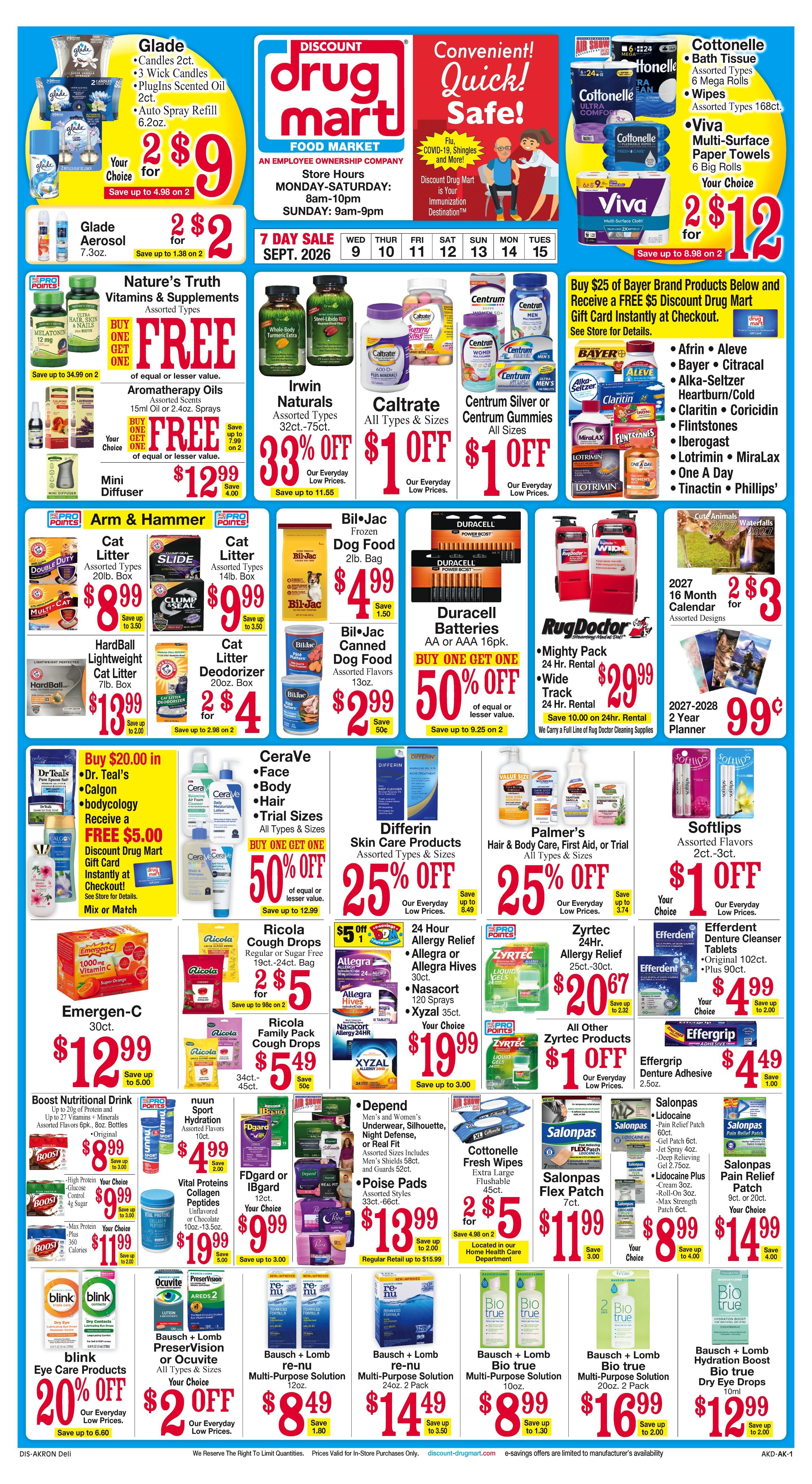 Discount Drug Mart (Ohio) Weekly Ad September 9 - 15, 2026