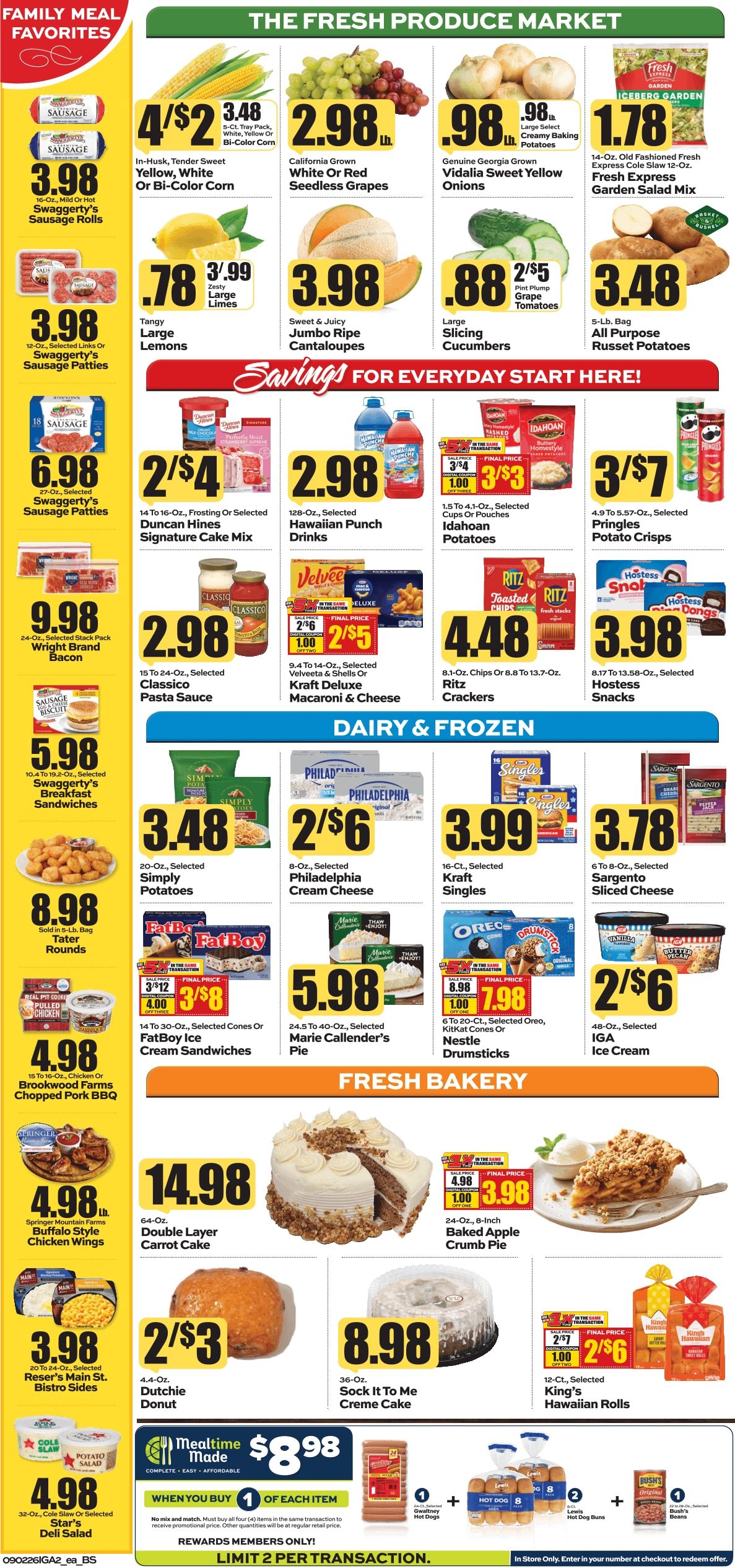 G&R IGA (109 Baker St, Webster Springs, WV) Weekly Ad September 2 - 8, 2026
