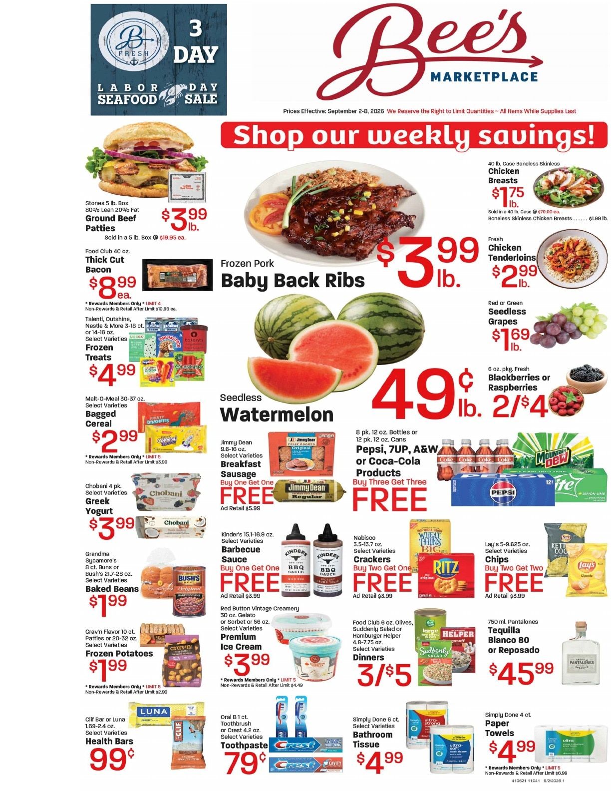 Bee's Marketplace Weekly Ad September 2 - 8, 2026