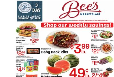 Bee's Marketplace Weekly Ad September 2 - 8, 2026