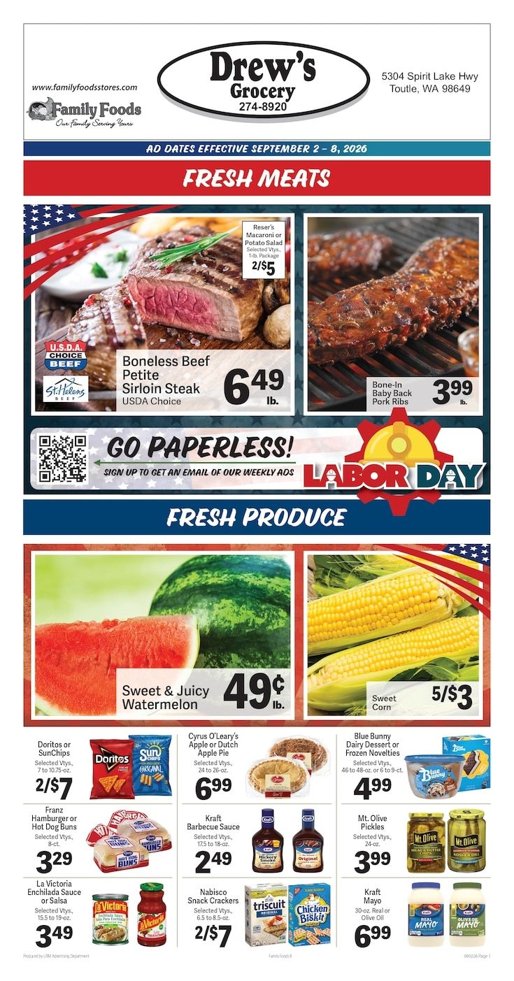 Drew's Grocery Weekly Ad September 2 - 8, 2026
