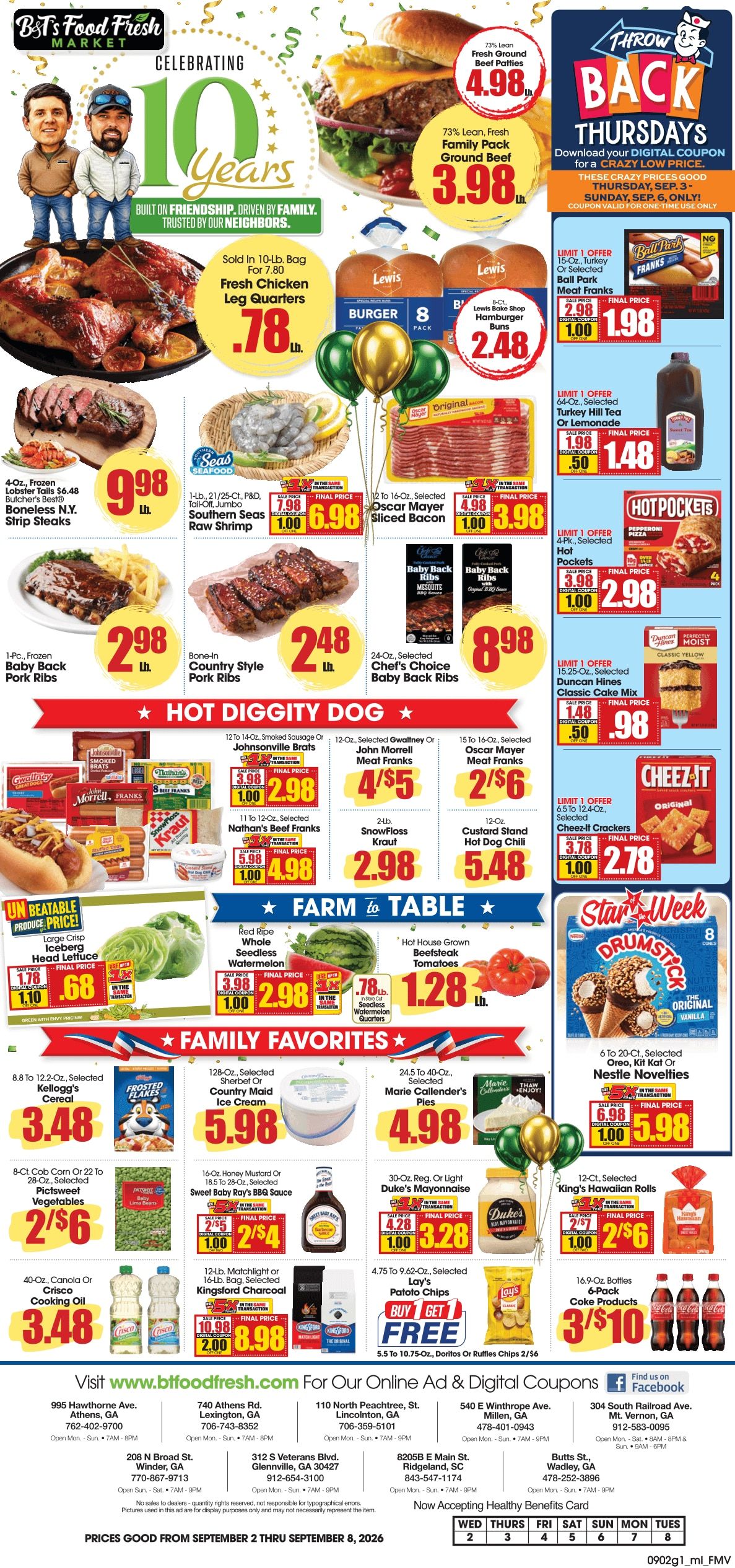 B&T's Food Fresh Market Weekly Ad September 2 - 8, 2026