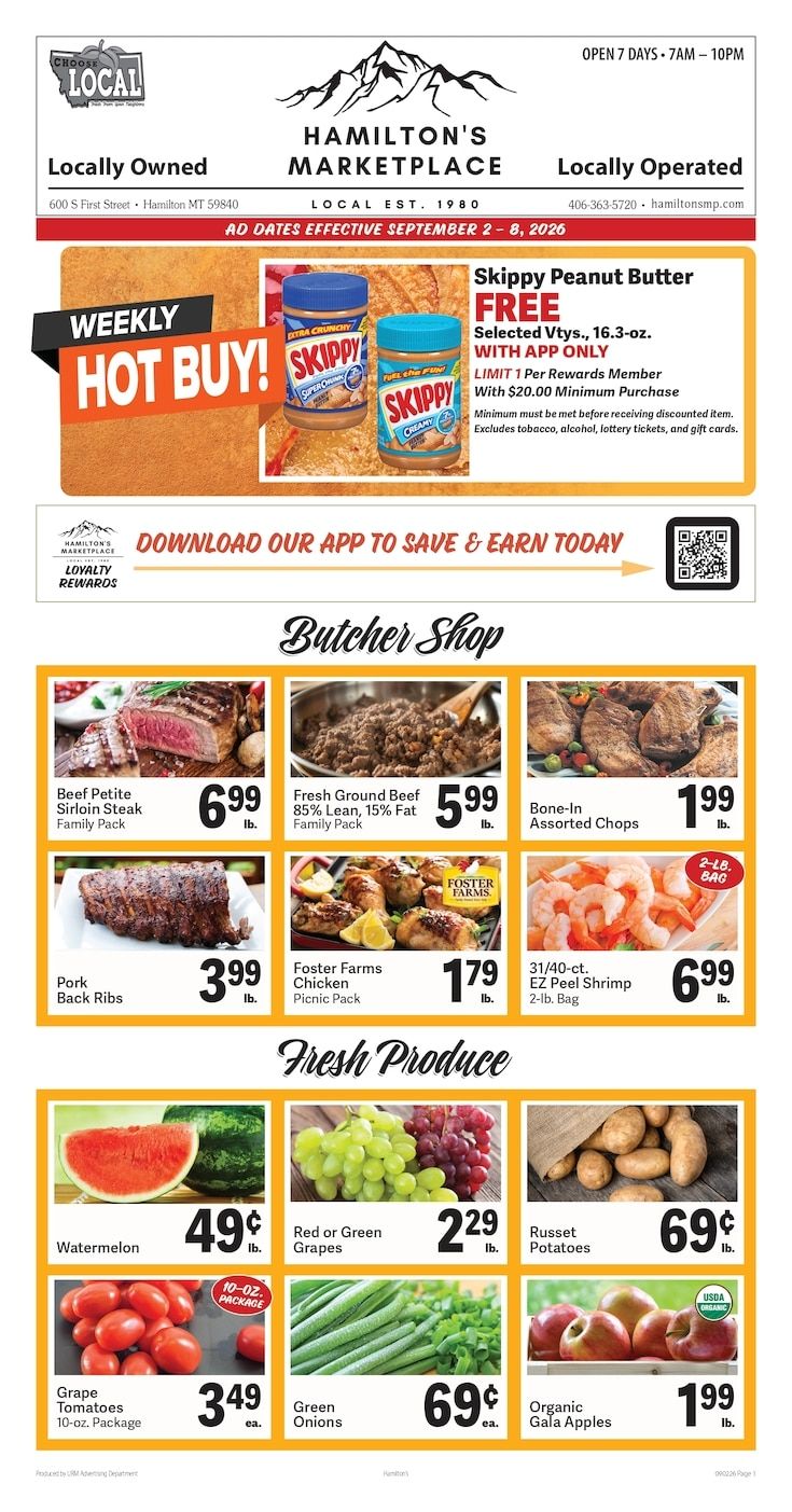 Hamilton's Marketplace Weekly Ad September 2 - 8, 2026