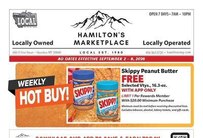 Hamilton's Marketplace Weekly Ad September 2 - 8, 2026