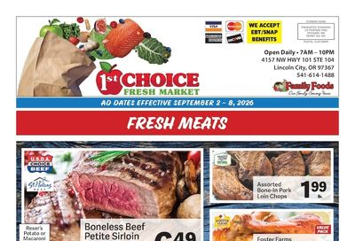 1st Choice Fresh Market Weekly Ad September 2 - 8, 2026