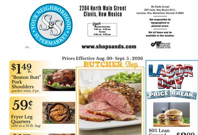 S&S Supermarket Weekly Ad August 30 - September 5, 2026