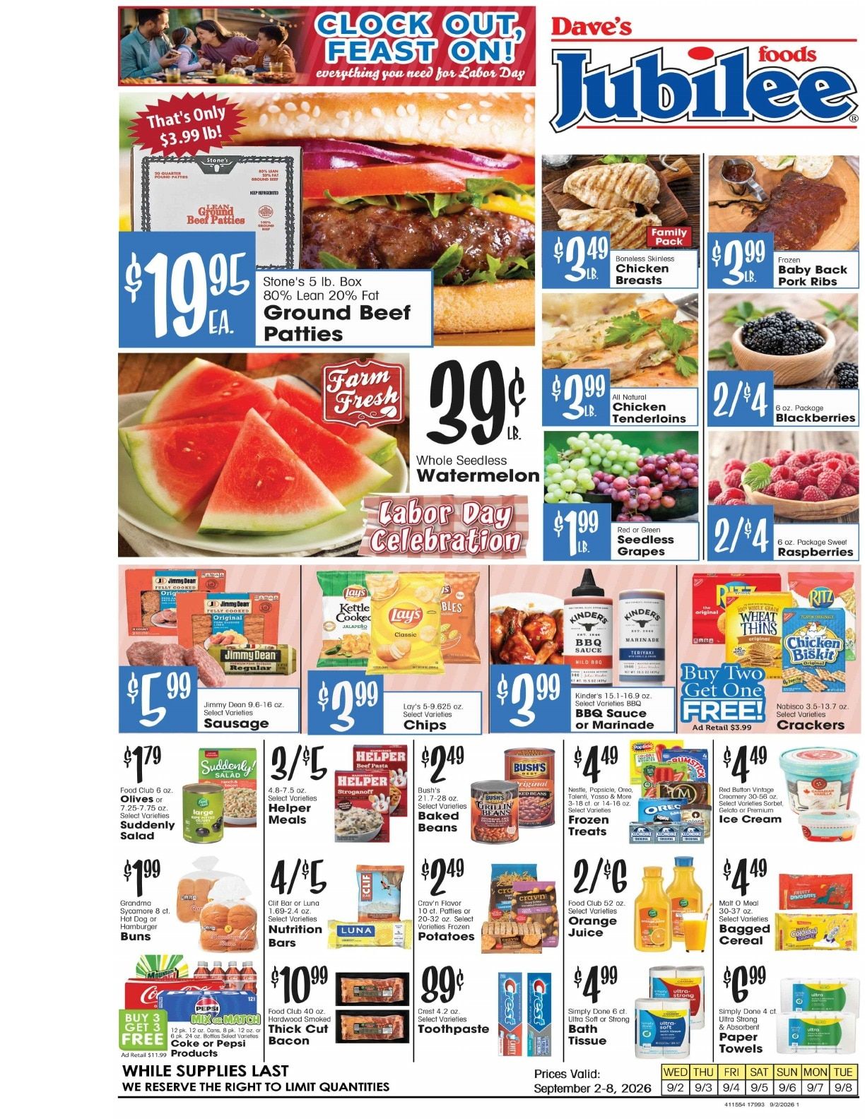 Dave's Jubilee Weekly Ad September 2 - 8, 2026