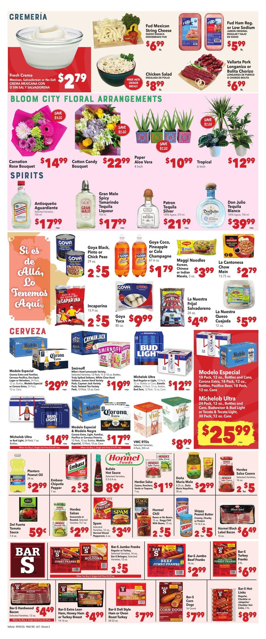 Vallarta Supermarkets (Avondale Area, AZ) Grocery Savings Weekly Ad September 2 - 8, 2026