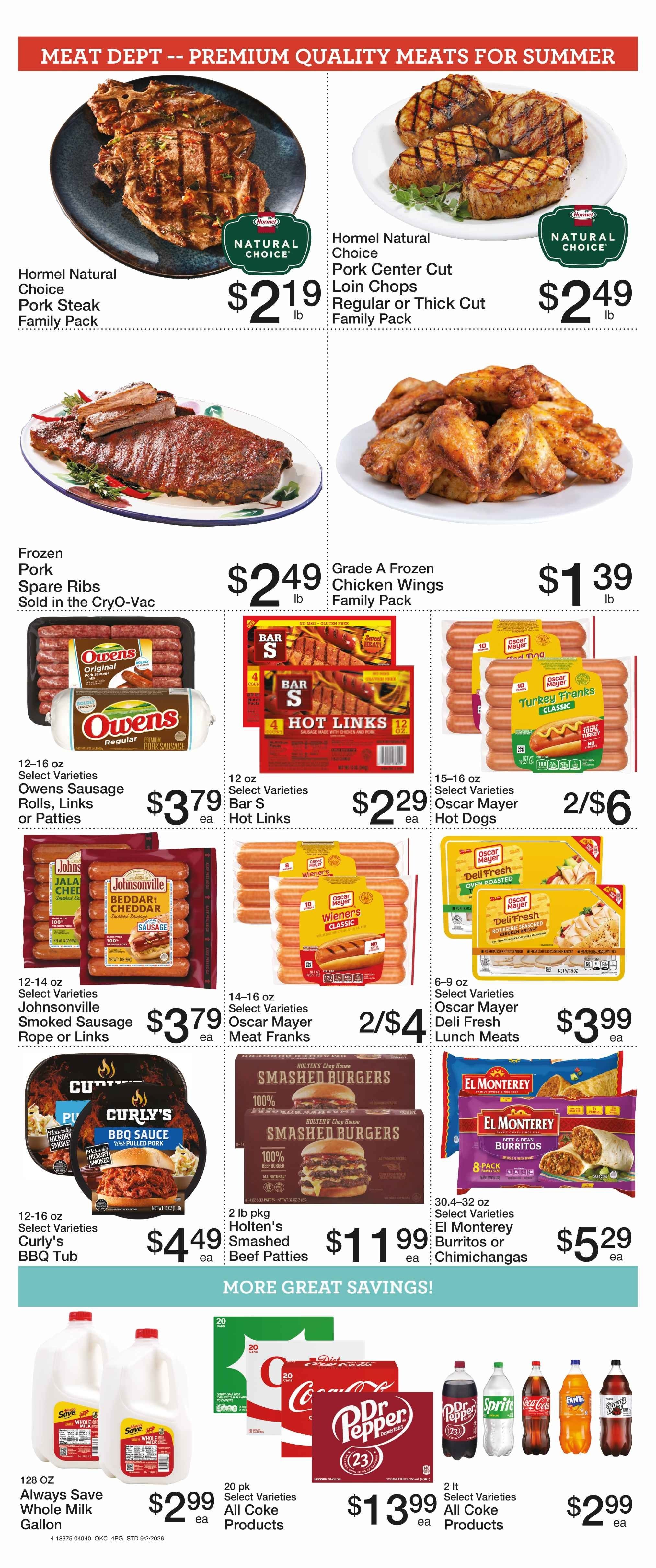 Hometown Foods Crescent 20th Anniversary Sale! Weekly Ad September 2 - 8, 2026
