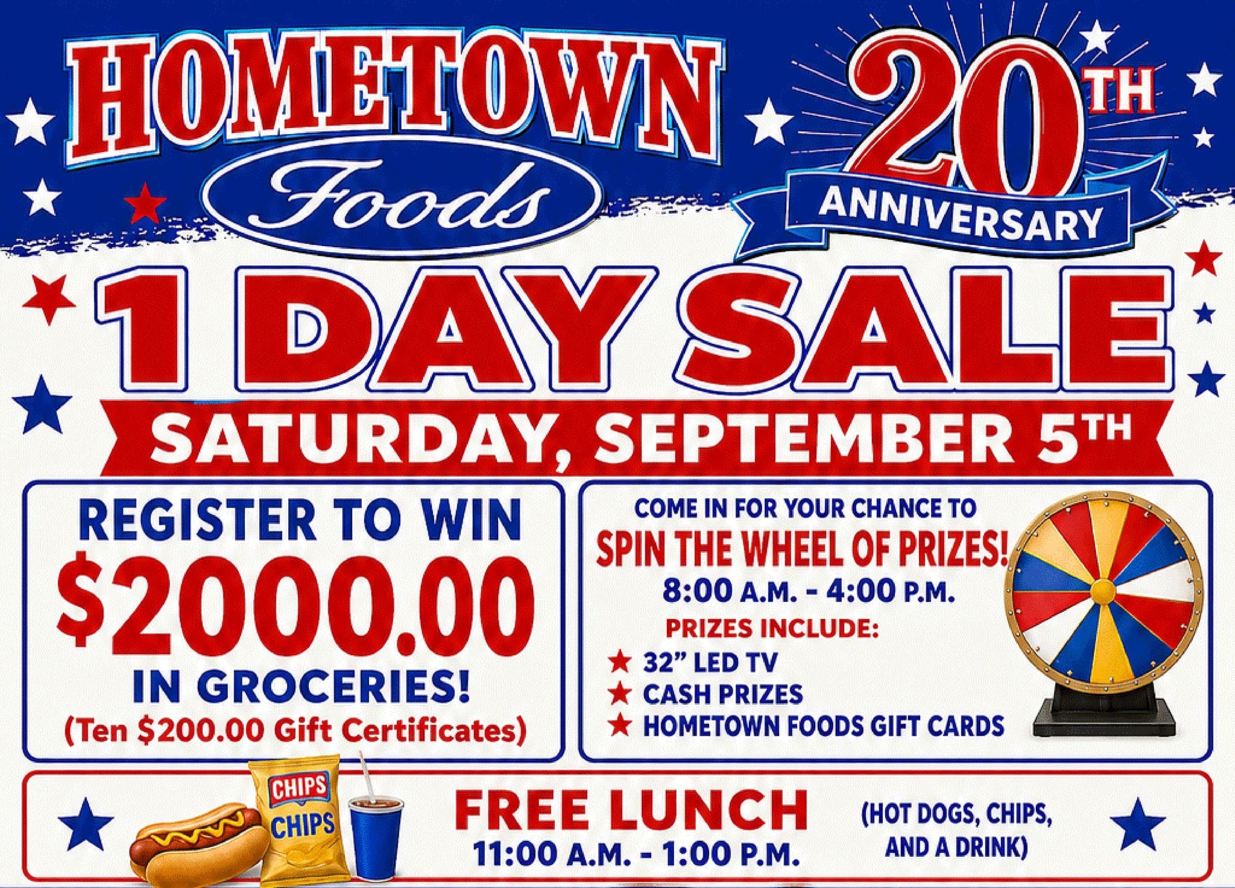 Hometown Foods Crescent 20th Anniversary Sale! Weekly Ad September 2 - 8, 2026