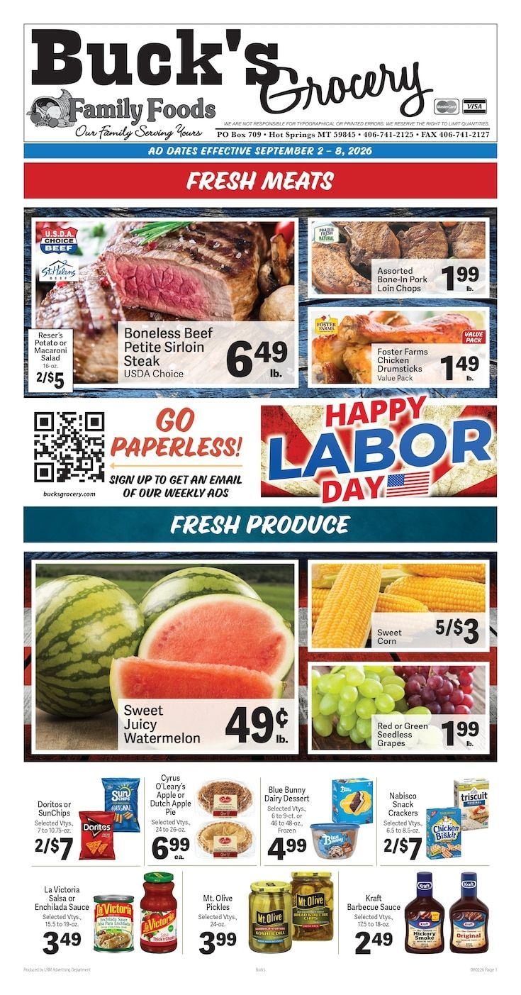 Buck's Grocery Weekly Ad September 2 - 8, 2026