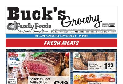 Buck's Grocery Weekly Ad September 2 - 8, 2026