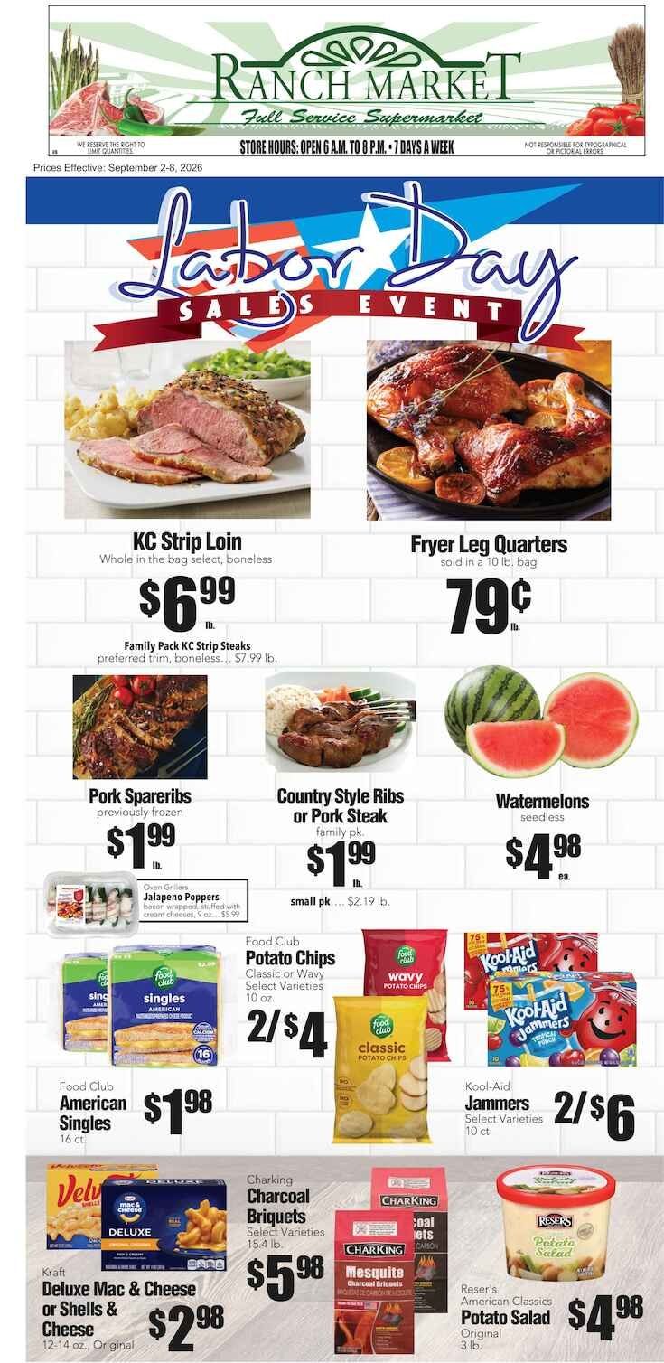 Clayton Ranch Market Weekly Ad September 2 - 8, 2026