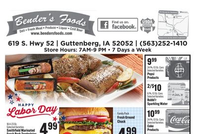 Bender's Foods (Guttenberg, IA) Weekly Ad September 2 - 8, 2026