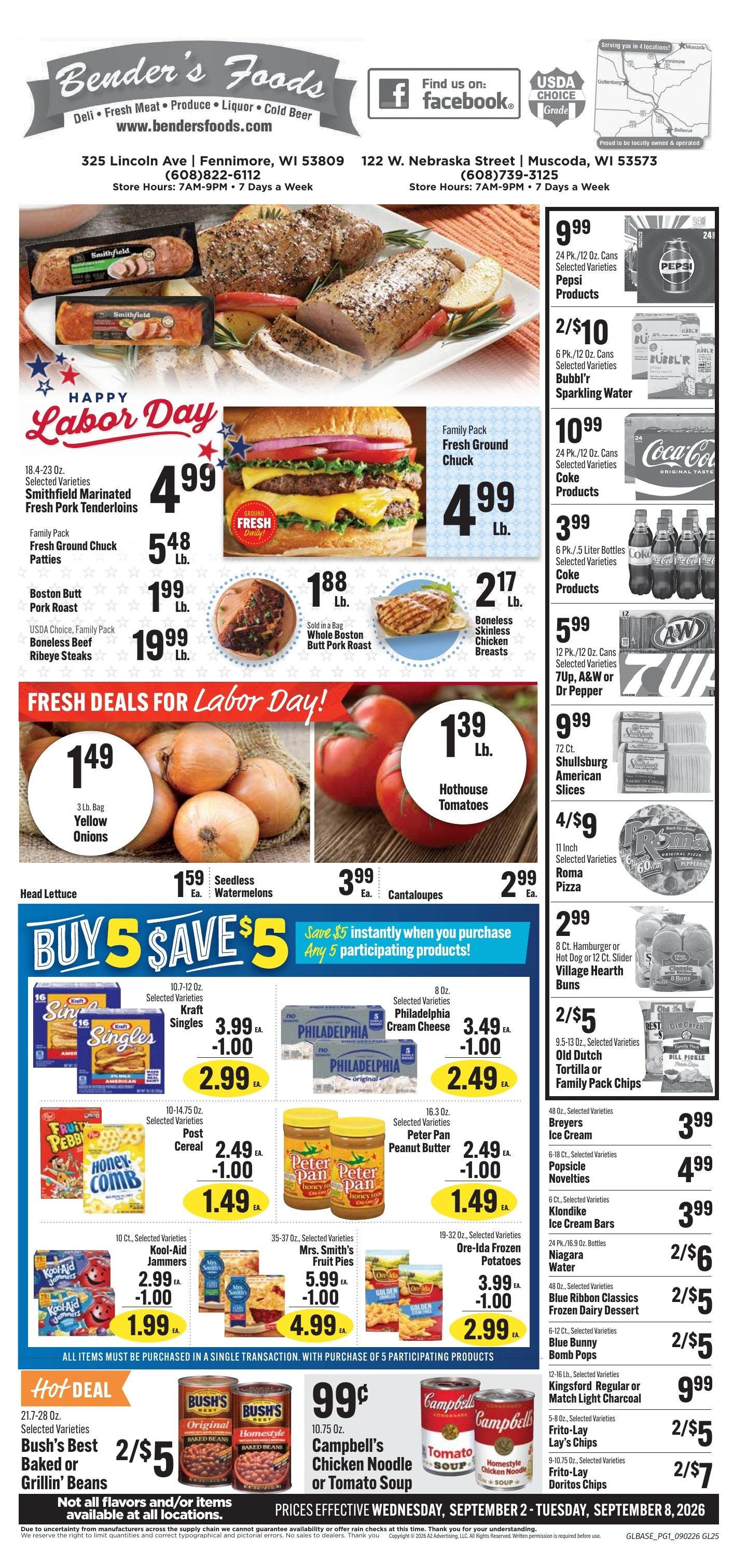 Bender's Foods (Wisconsin) Weekly Ad September 2 - 8, 2026