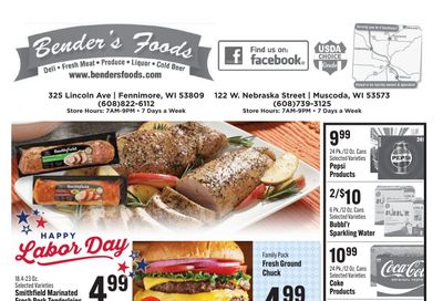 Bender's Foods (Wisconsin) Weekly Ad September 2 - 8, 2026