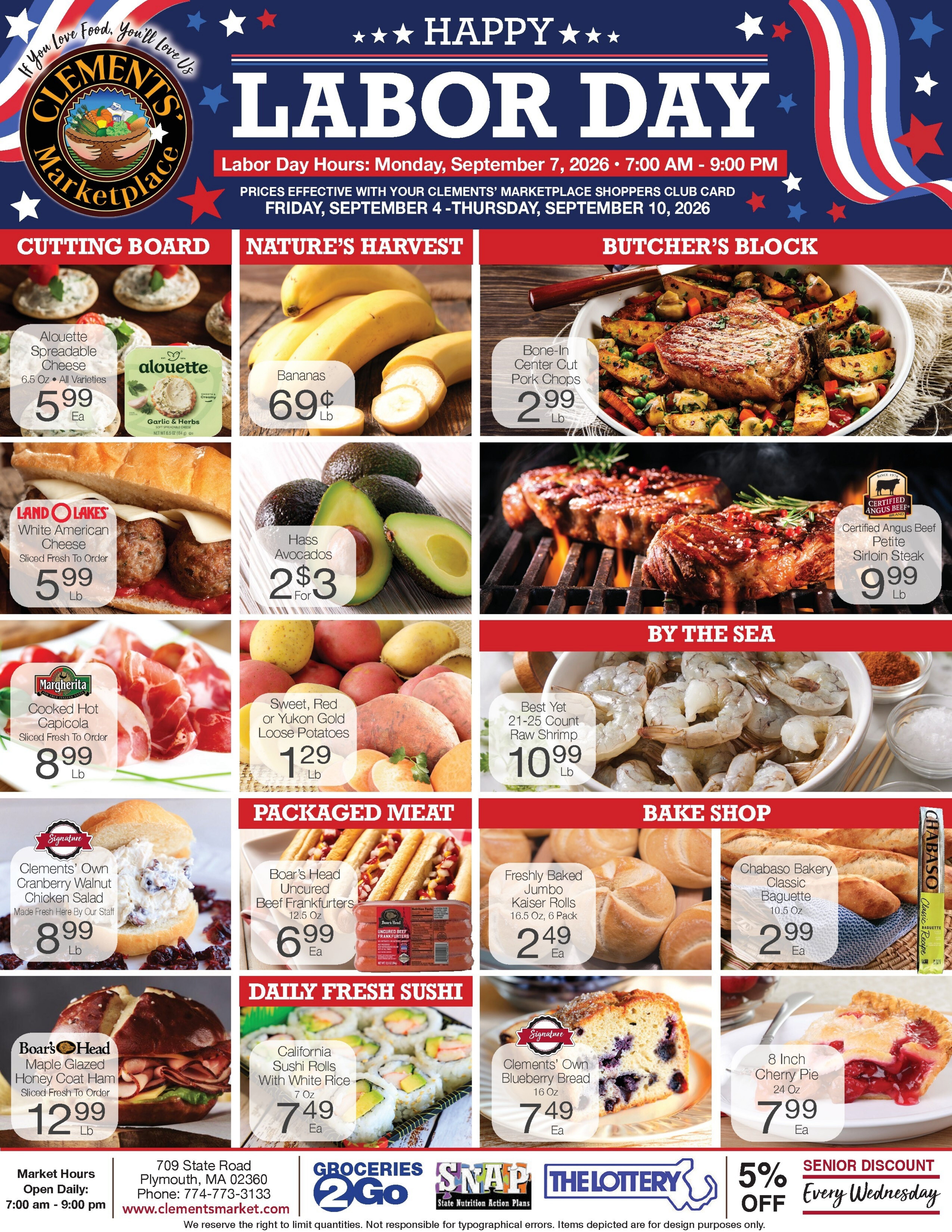 Clements' Marketplace (Plymouth, MA) Weekly Ad September 4 - 10, 2026