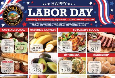 Clements' Marketplace (Rhode Island) Weekly Ad September 4 - 10, 2026