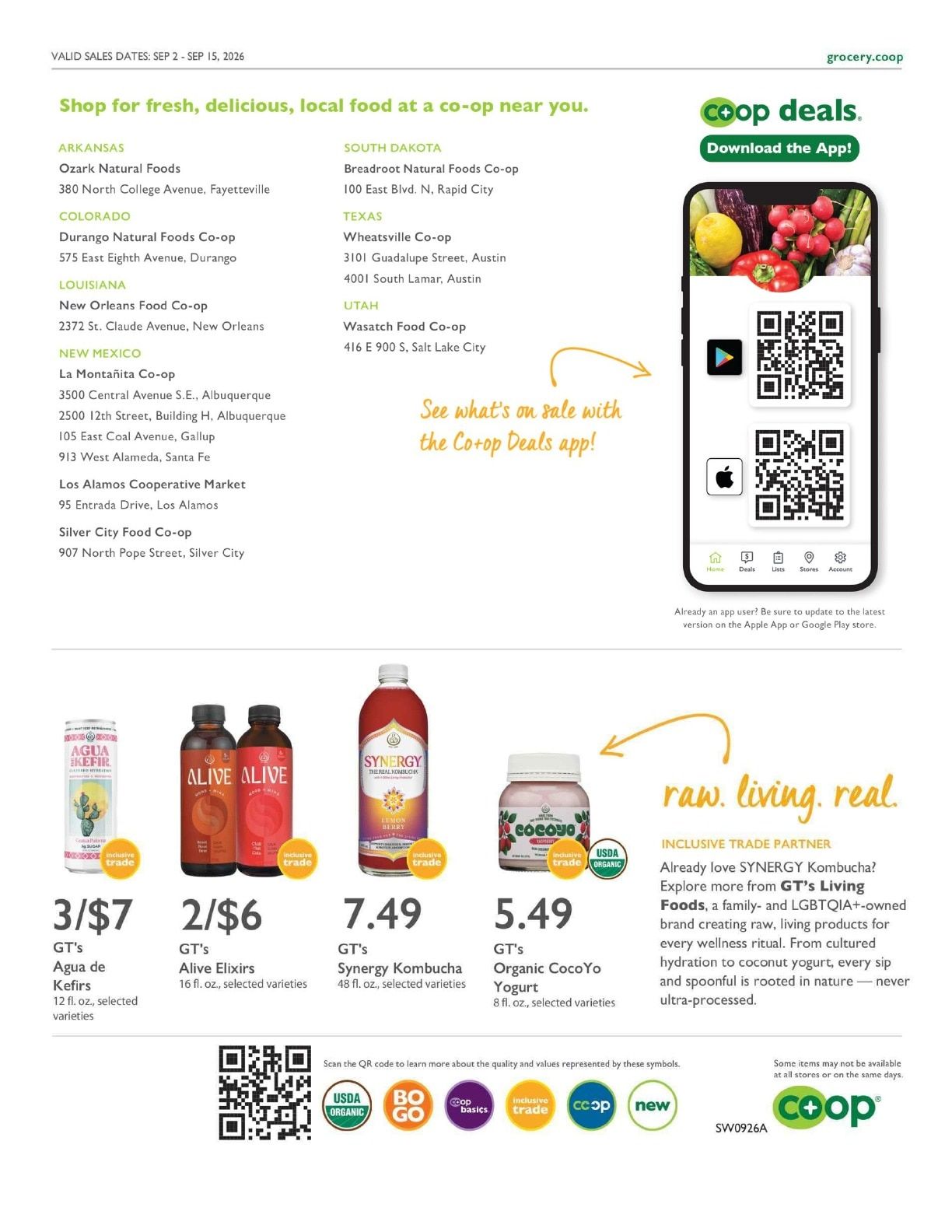 Wasatch Food Co-op Co+op Deals Weekly Ad September 2 - 15, 2026