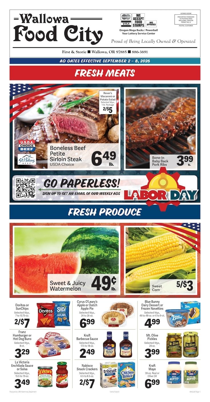Wallowa Food City Weekly Ad September 2 - 8, 2026