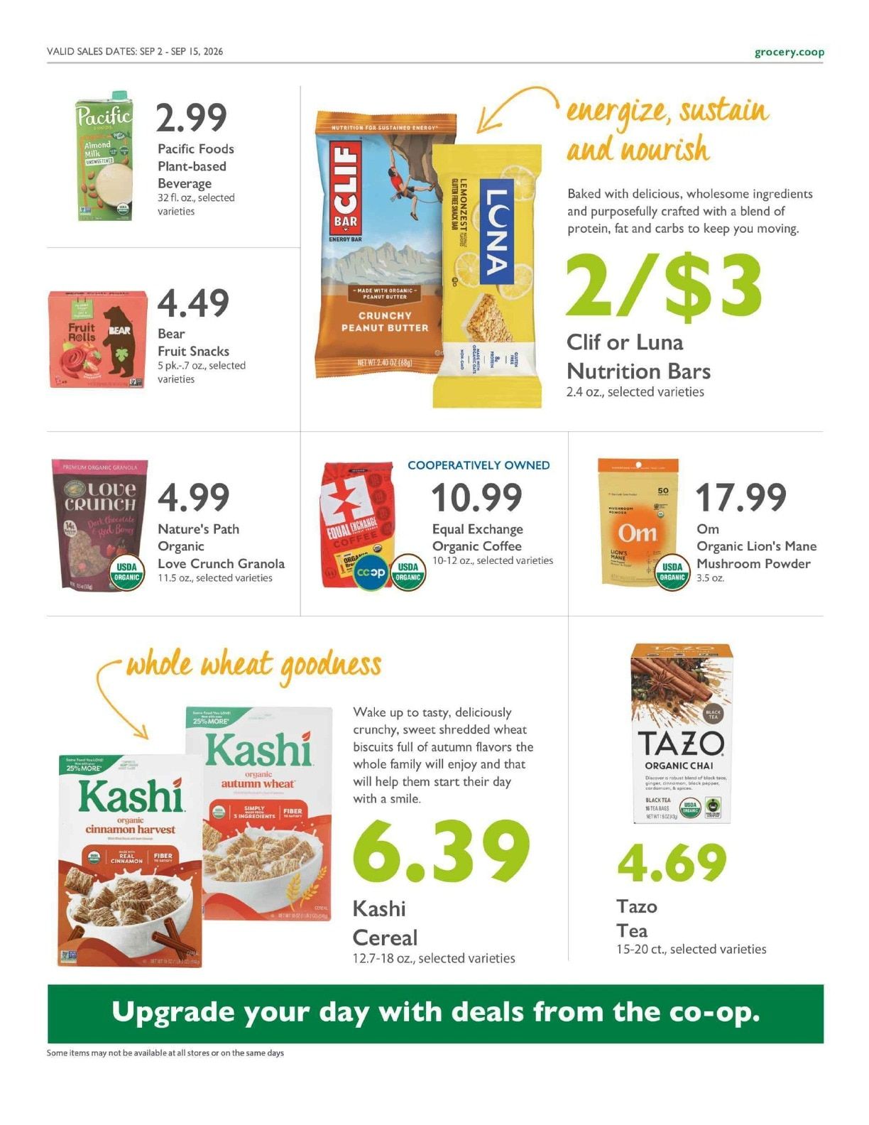 Abundance Food Co-op Co+op Deals Weekly Ad September 2 - 15, 2026