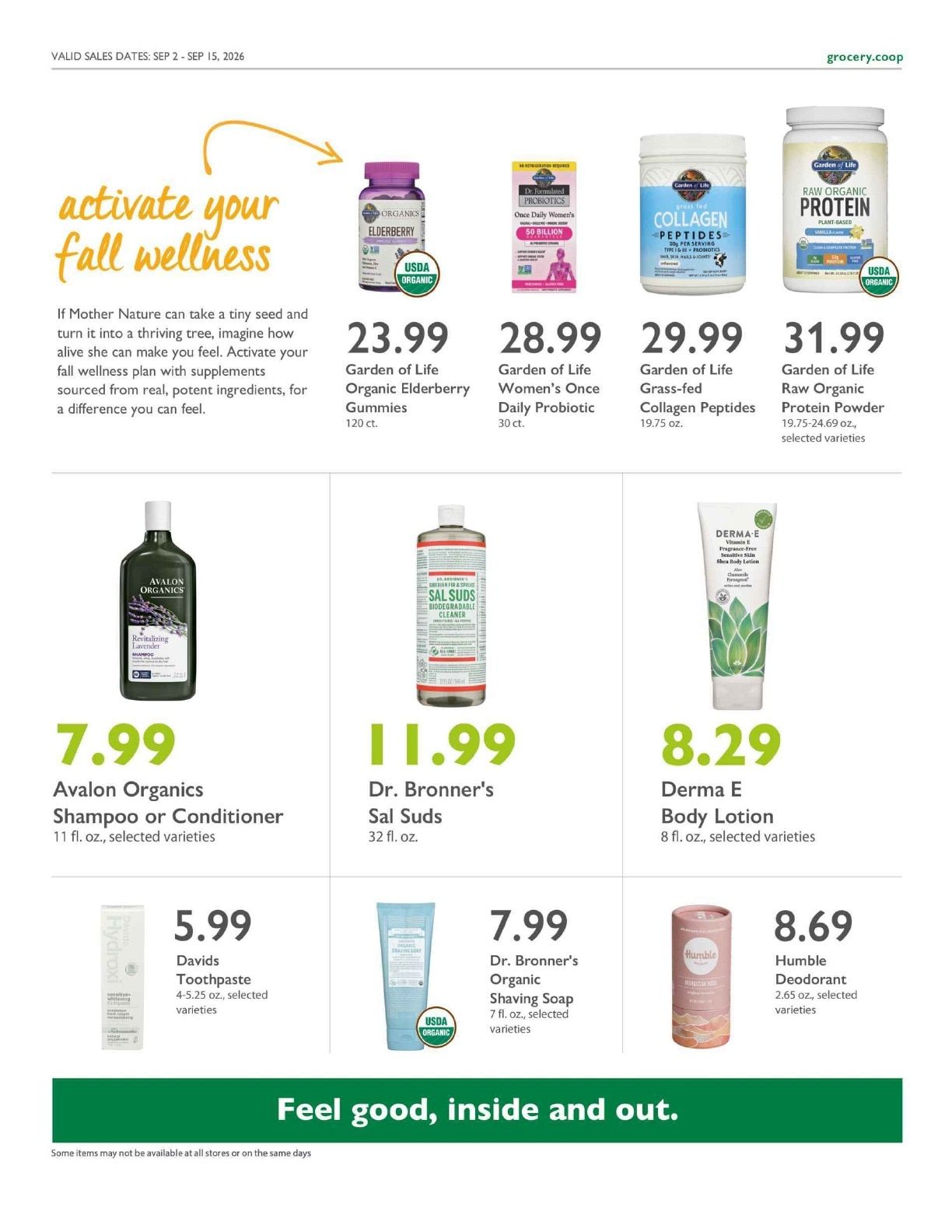 Abundance Food Co-op Co+op Deals Weekly Ad September 2 - 15, 2026