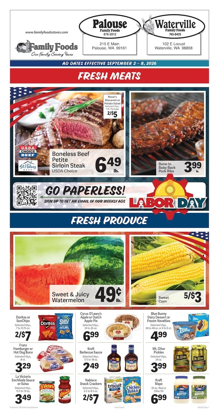 Palouse Family Foods Weekly Ad September 2 - 8, 2026