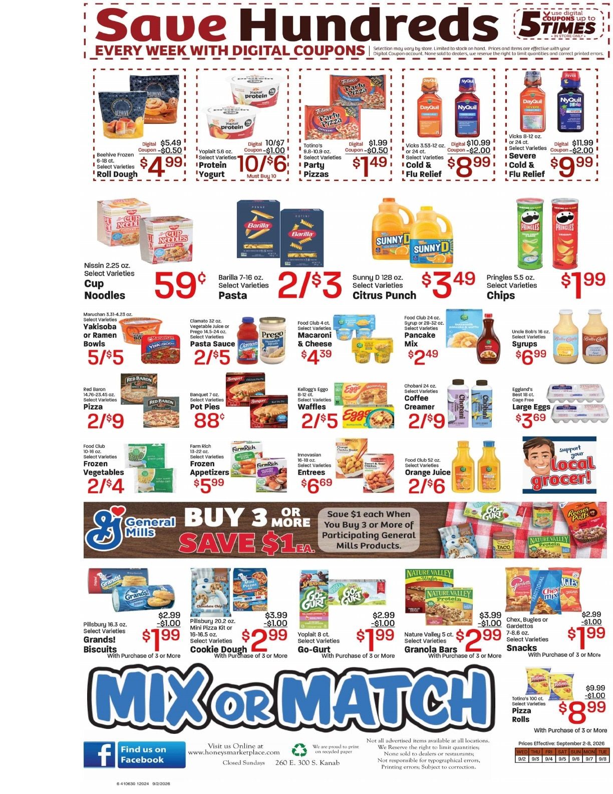Honey's Marketplace (260 East 300 South, Kanab, UT) Weekly Ad September 2 - 8, 2026