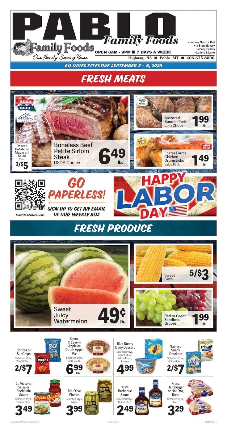 Pablo Family Foods Weekly Ad September 2 - 8, 2026