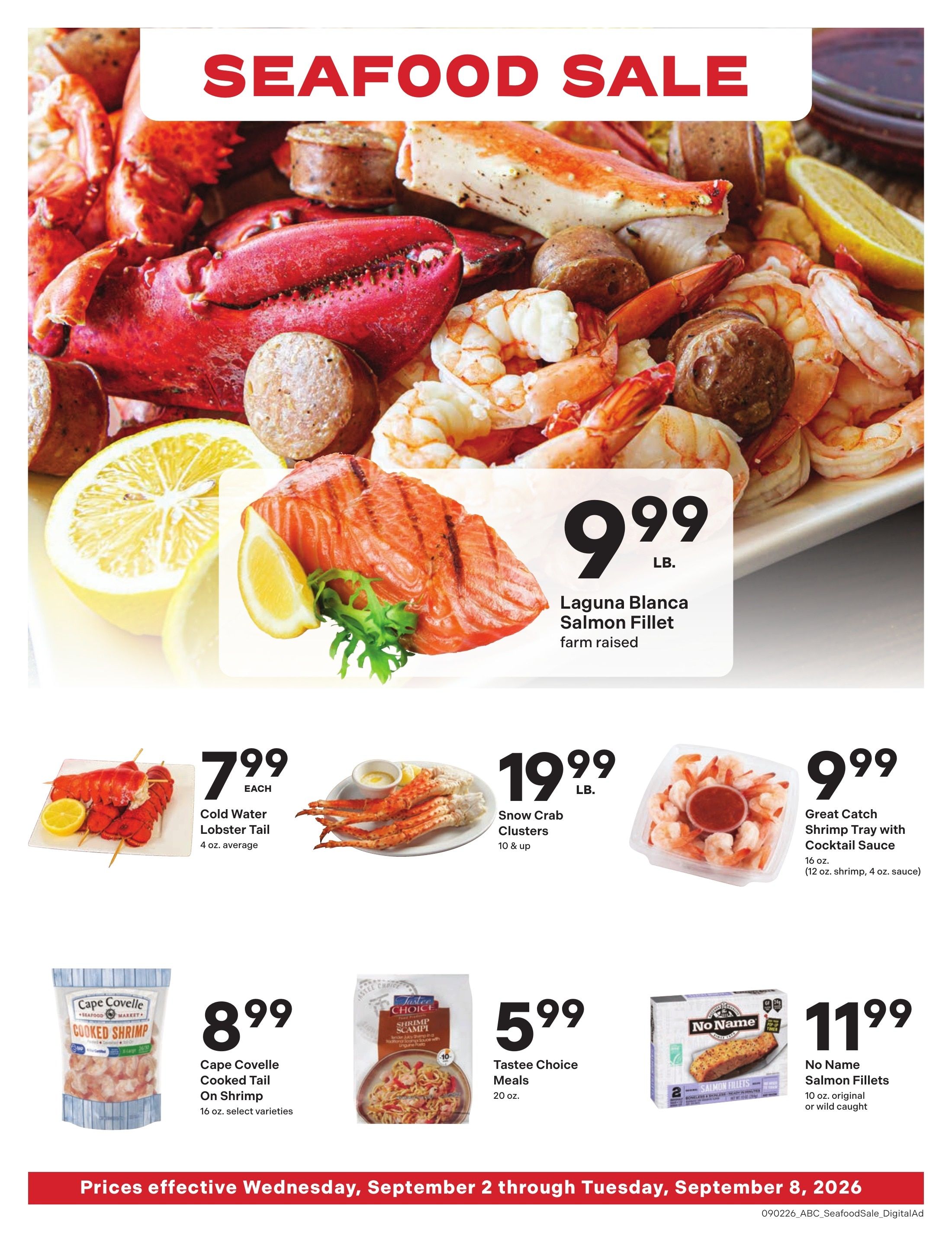 Kessler's Grocery Seafood Sale Seafood Sale Weekly Ad September 2 - 8, 2026