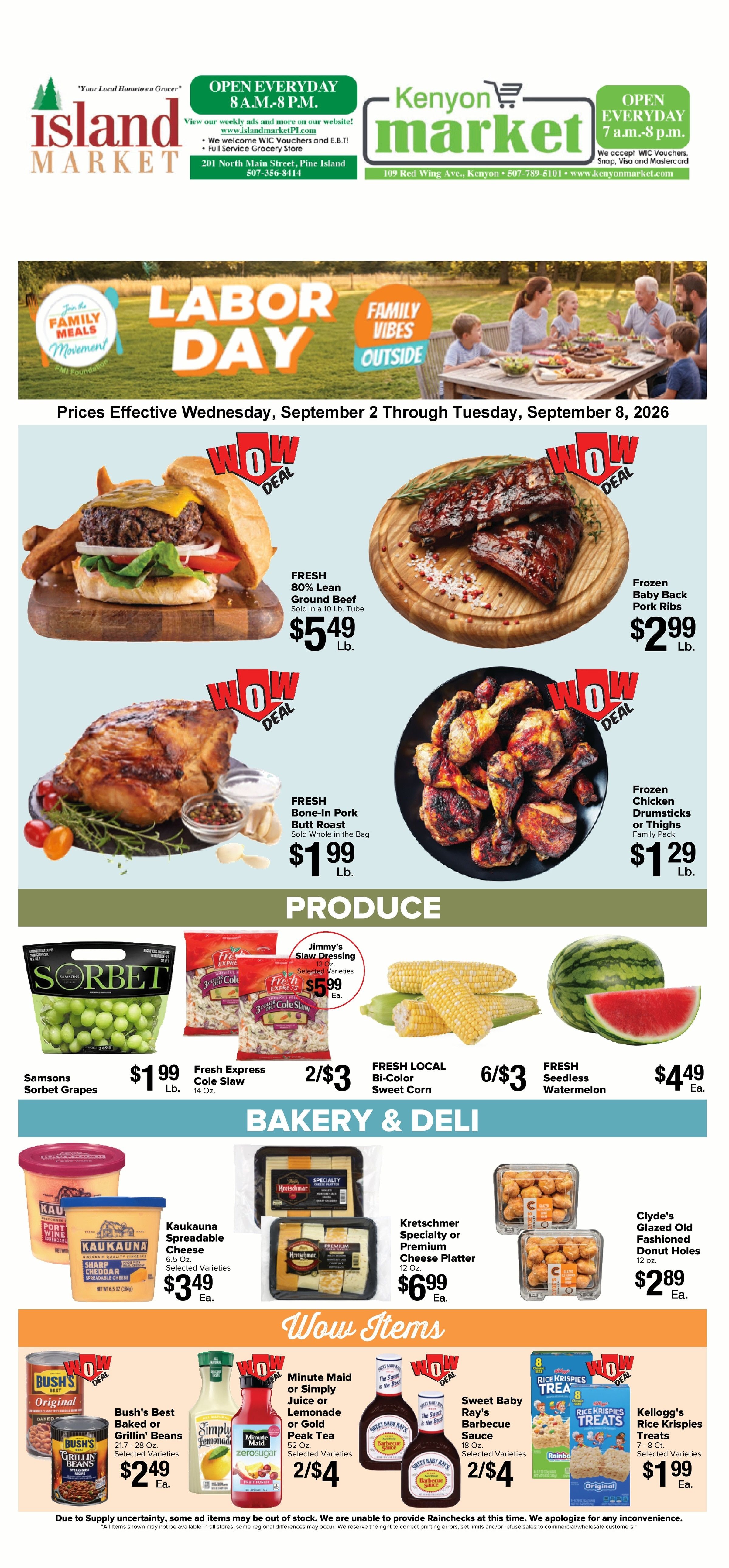 Kenyon Market Weekly Ad September 2 - 8, 2026