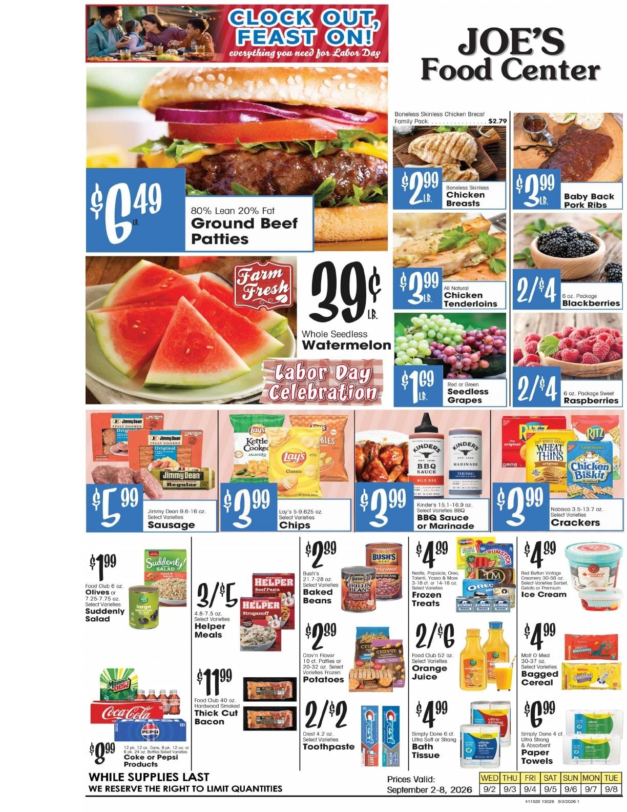 Joe's Food Center Weekly Ad September 2 - 8, 2026