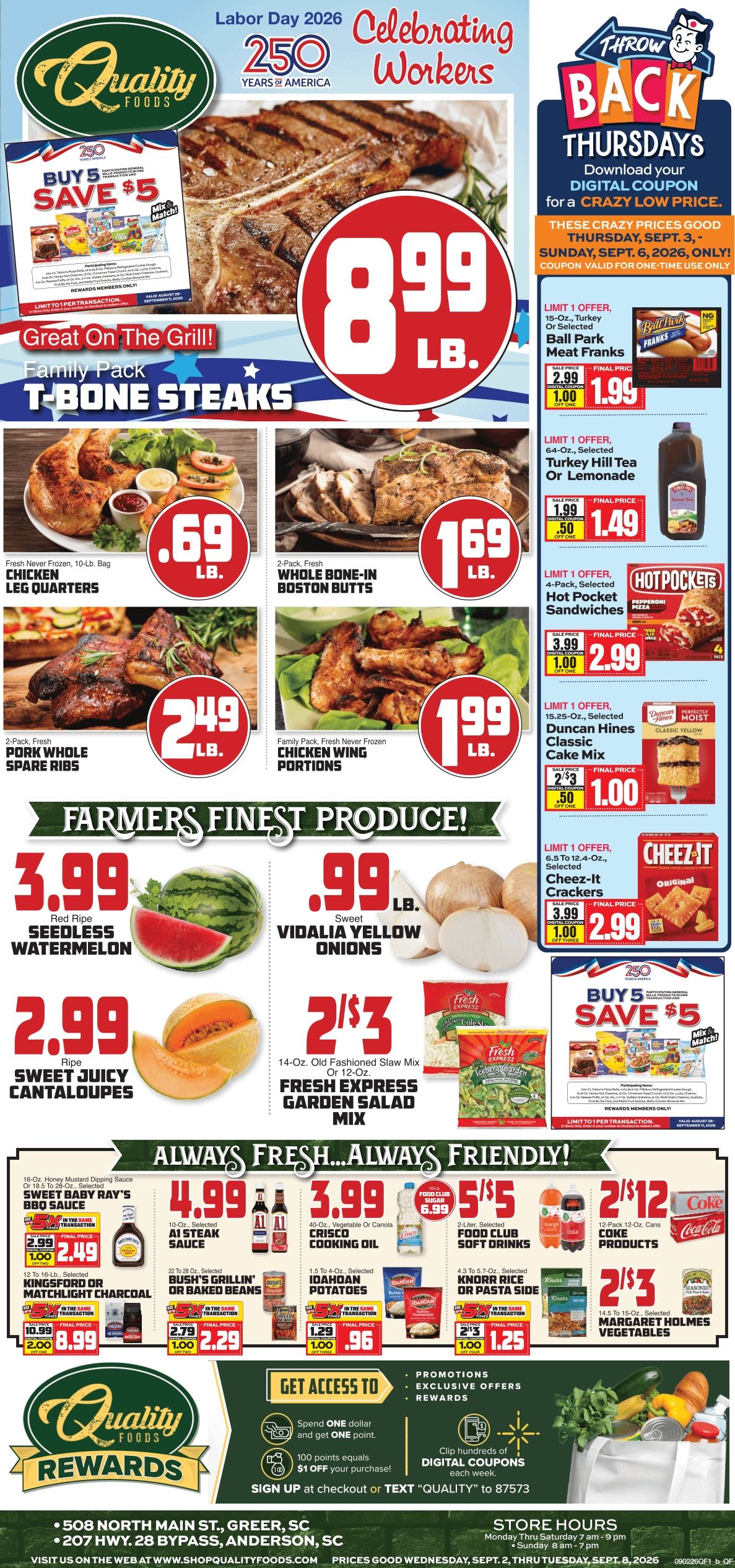 Quality Foods (Anderson and Greer, SC) Weekly Ad September 2 - 8, 2026