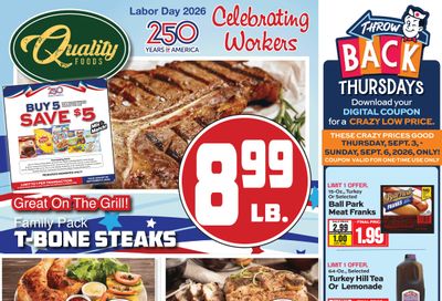 Quality Foods (Anderson and Greer, SC) Weekly Ad September 2 - 8, 2026